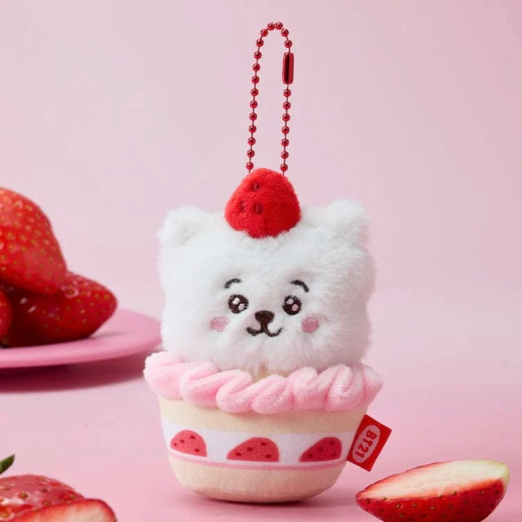 BTS - BT21 STRAWBERRY TART PLUSH KEYRING STRAWBERRY PARTY (7 VERSIONS) - Image 3