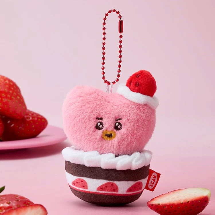 BTS - BT21 STRAWBERRY TART PLUSH KEYRING STRAWBERRY PARTY (7 VERSIONS) - Image 7