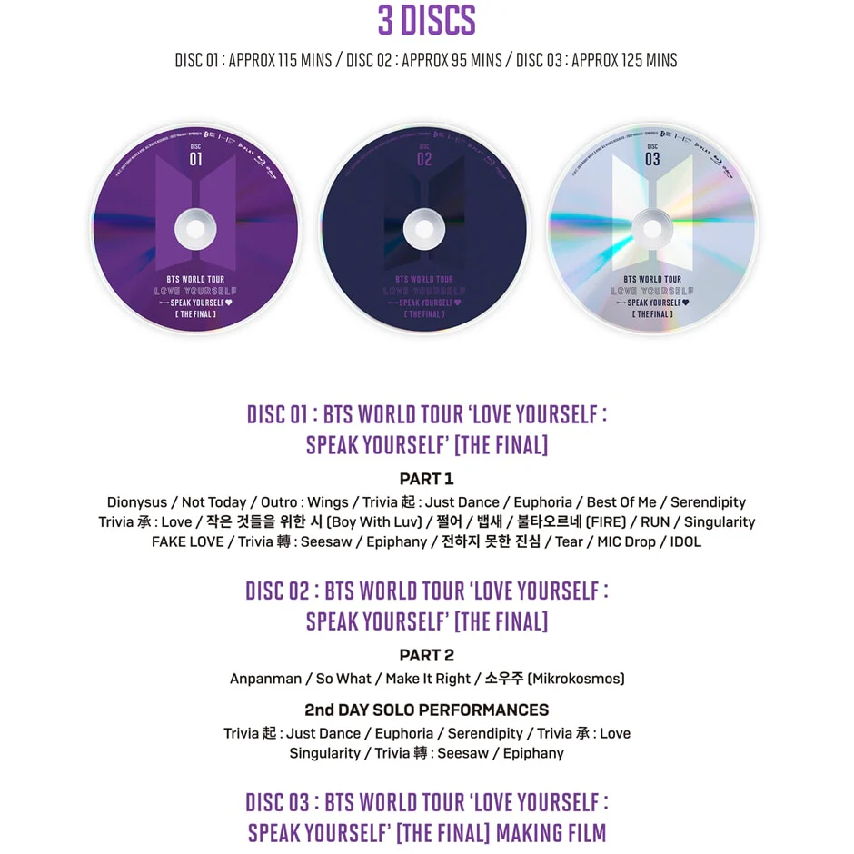 BTS - WORLD TOUR ‘LOVE YOURSELF : SPEAK YOURSELF’ [THE FINAL] BLU-RAY - Image 3