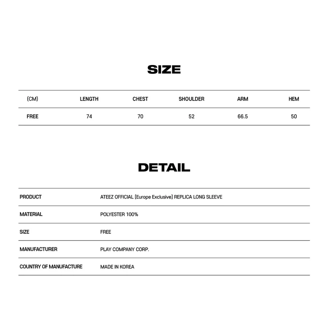 ATEEZ - OFFICIAL EUROPE EXCLUSIVE REPLICA LONG SLEEVE (9 TYPES) - Image 11