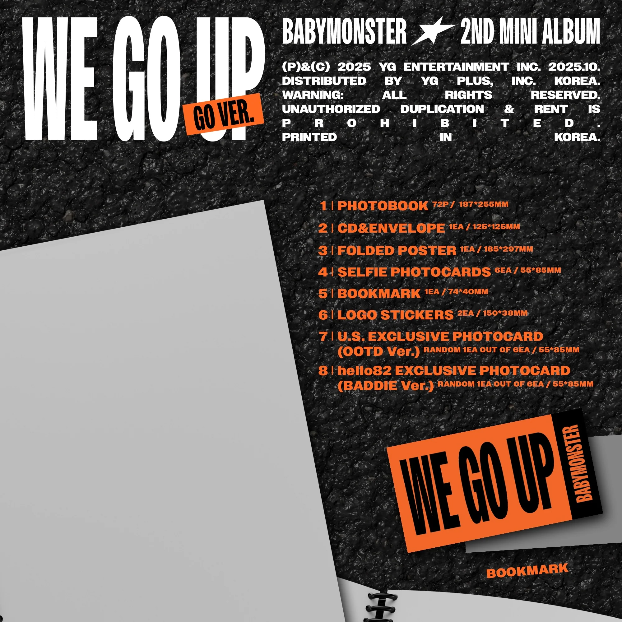 [HELLO82] (HELLO82 EXCLUSIVE) BABYMONSTER - WE GO UP (3 VERSIONS) - Image 3