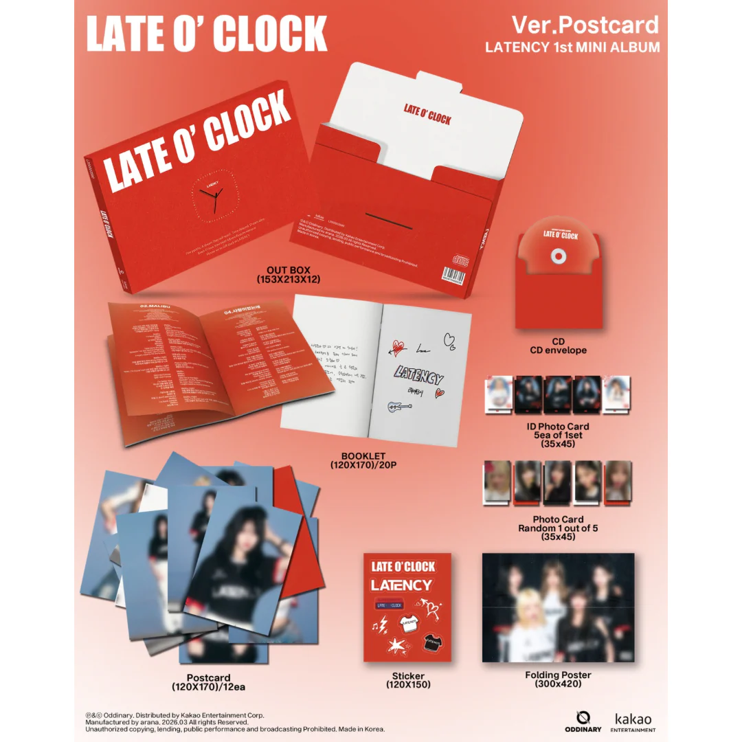 (PRE-ORDER) LATENCY - 1ST MINI ALBUM [LATE O' CLOCK] (POSTCARD VER.) - Image 2