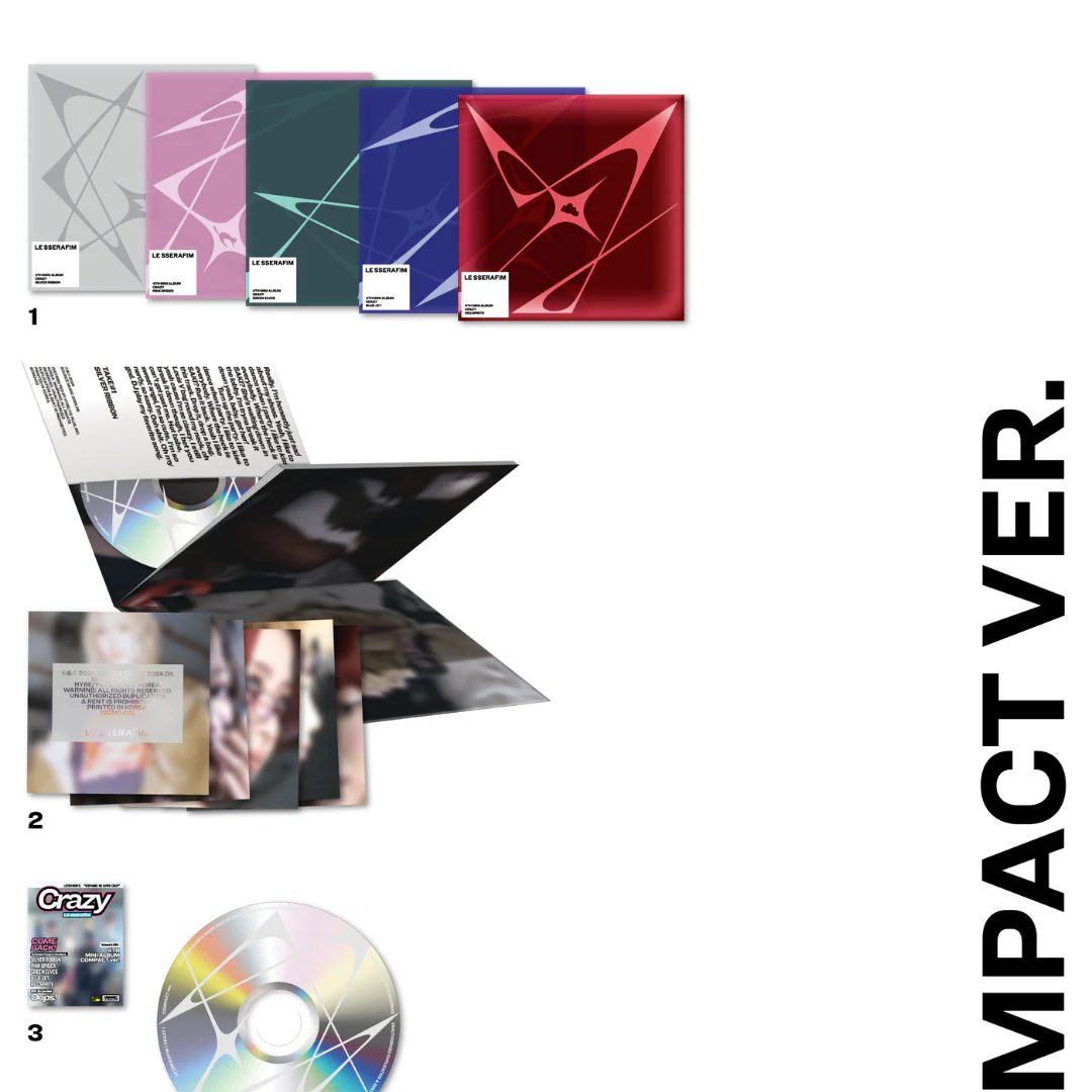 LE SSERAFIM - 4TH MINI ALBUM 'CRAZY' COMPACT VER. (5 VERSIONS) - Image 2