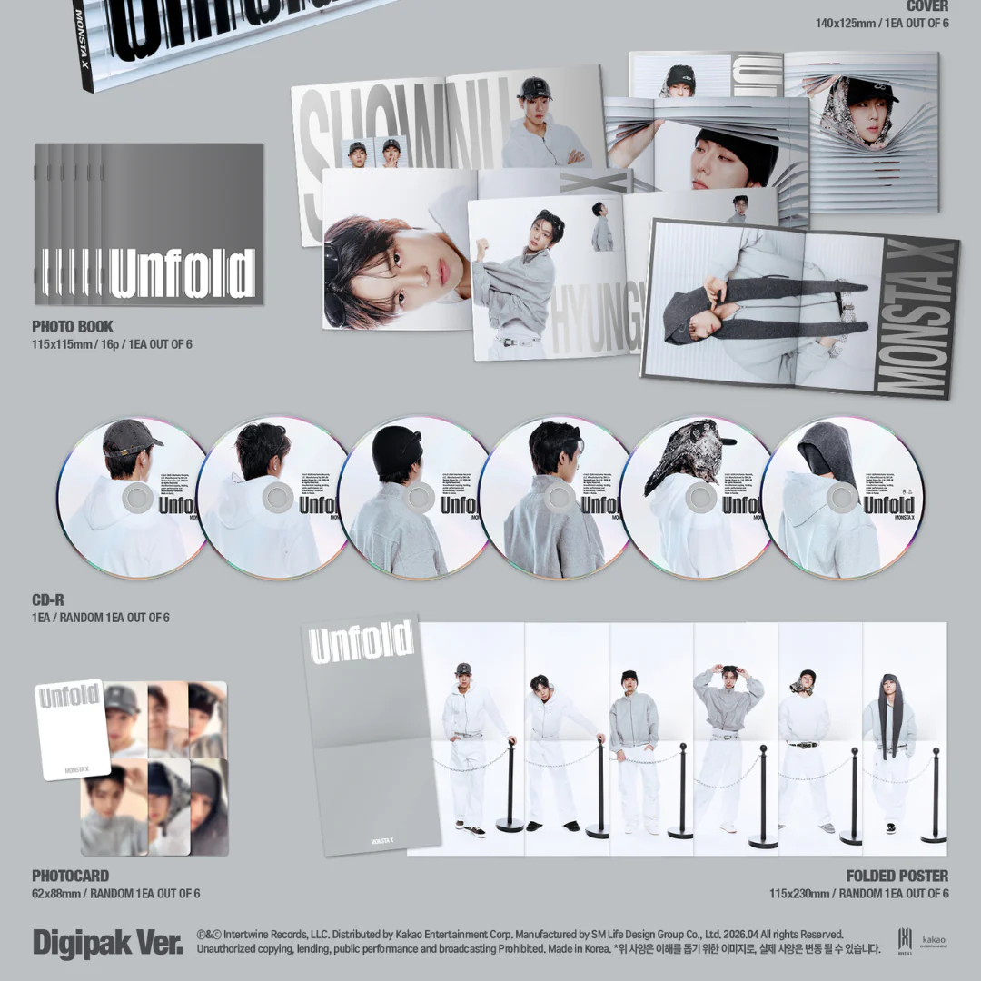(PRE-ORDER) MONSTA X - AMERICAN STUDIO ALBUM [UNFOLD] (DIGIPACK VER.) (6 VERSIONS) RANDOM - Image 9