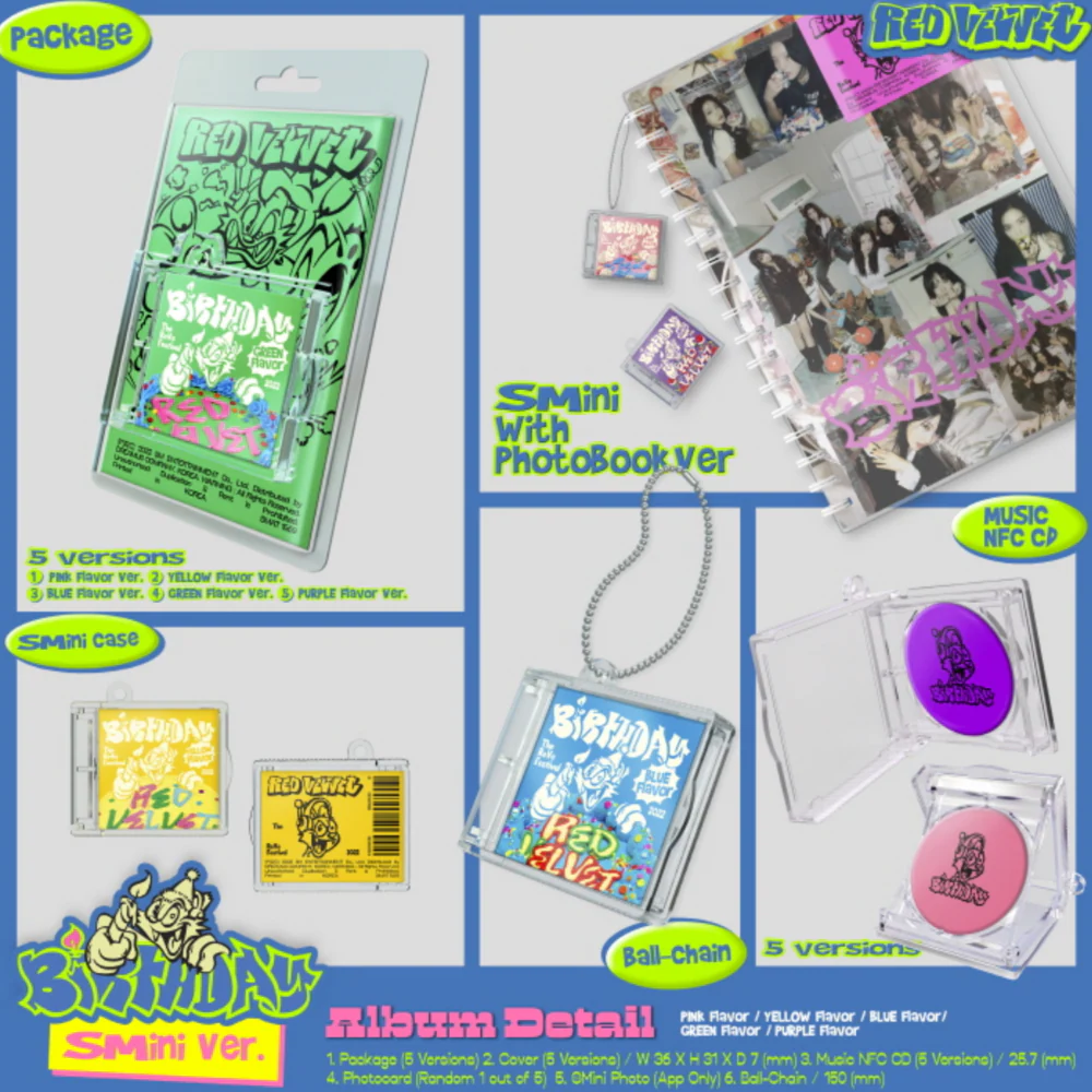 RED VELVET - THE REVE FESTIVAL 2022 : BIRTHDAY (SMINI VER.) (SMART ALBUM) (5 VERSIONS) - Image 2